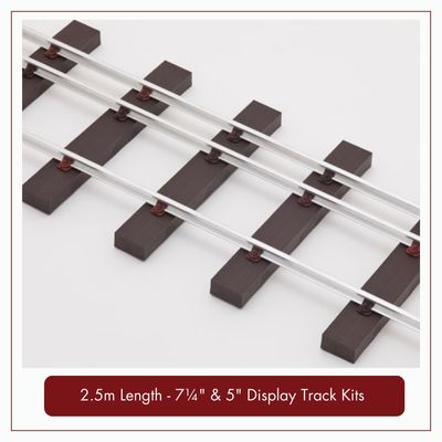 2.5m (8ft) - 7¼" &amp; 5" Gauge Display Track Kit with 16mm ( 5/8" x 5/8")  Aluminium Rail