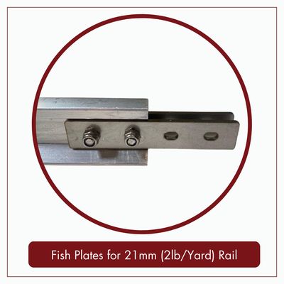 Fish Plates for 21mm (2lb/Yard) - Flat Bottom Aluminium Rail