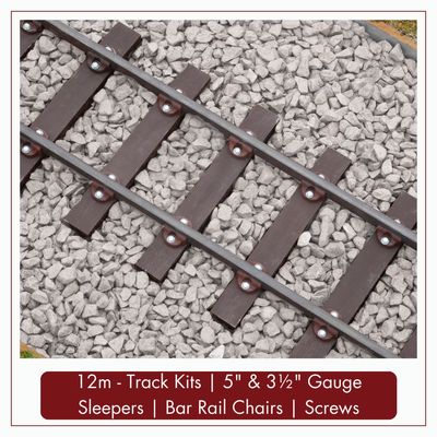 12m - 5" &amp; 3½ Gauge Track for 10mm x 20mm Black Mild Steel Bar