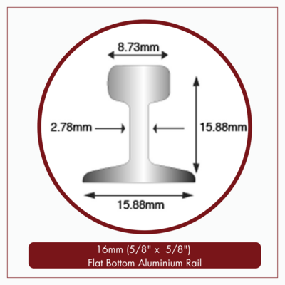 Fish Plates for 16mm (5/8" x 5/8") - Flat Bottom Aluminium Rail