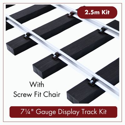 2.5m (8ft) - 7¼" Gauge Display Track Kit with 21mm (2lb/yard) Aluminium Rail