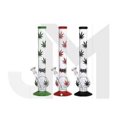 16" Large Cannabis Leaves Glass Bong - GB-77