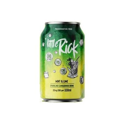 24 x Little Rick Drink 32mg CBD (+CBG) Sparkling 330ml Mint & Lime