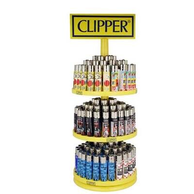 Clipper 3 Tire Display Carousel - 144 Mixed Design Lighters - CL3H076UKH