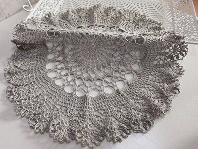 Silver Grey Crochet Doilies Crocheted Doily Home Decor