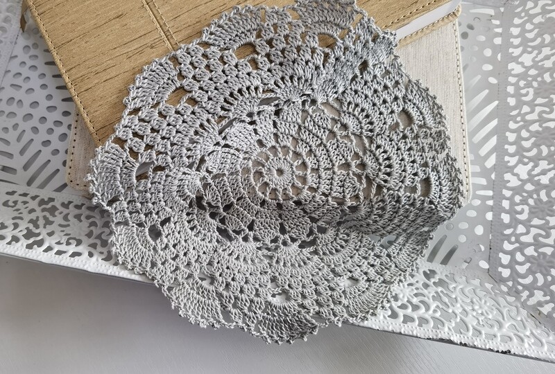Silver Grey Crochet Doilies Crocheted Doily Home Decor