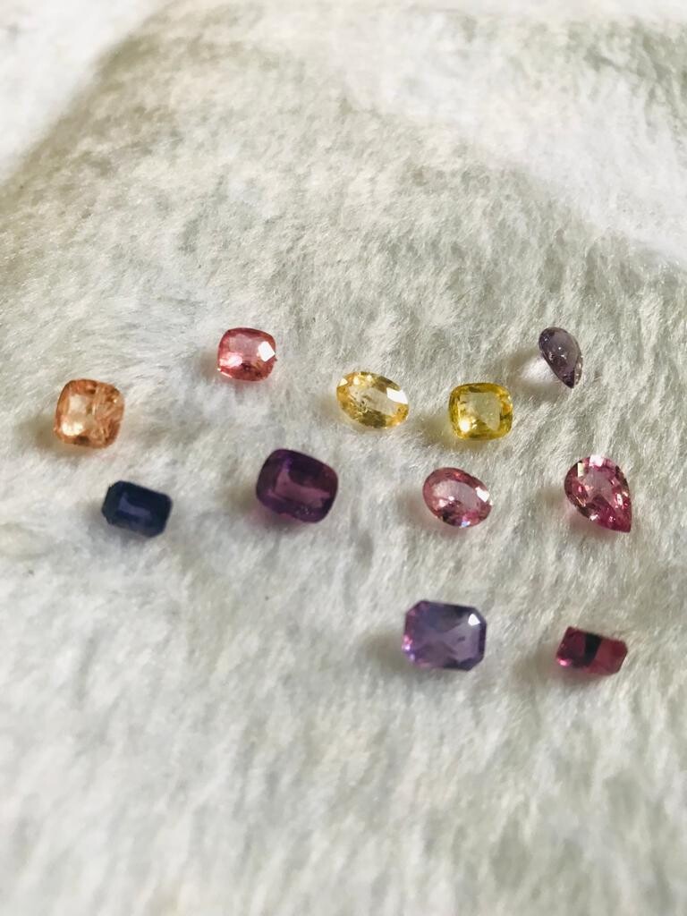 Natural Ceylon Mix Sapphire Lot 11.70 CT Unheated Untreated