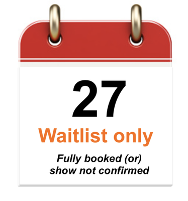Sep 27 - Sat - Waitlist only
