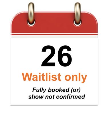 May 26 - Tue - Waitlist only