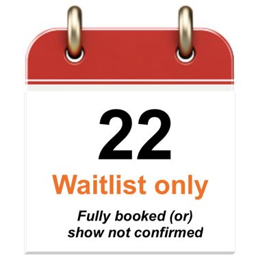 Apr 22 - Wed - Waitlist only
