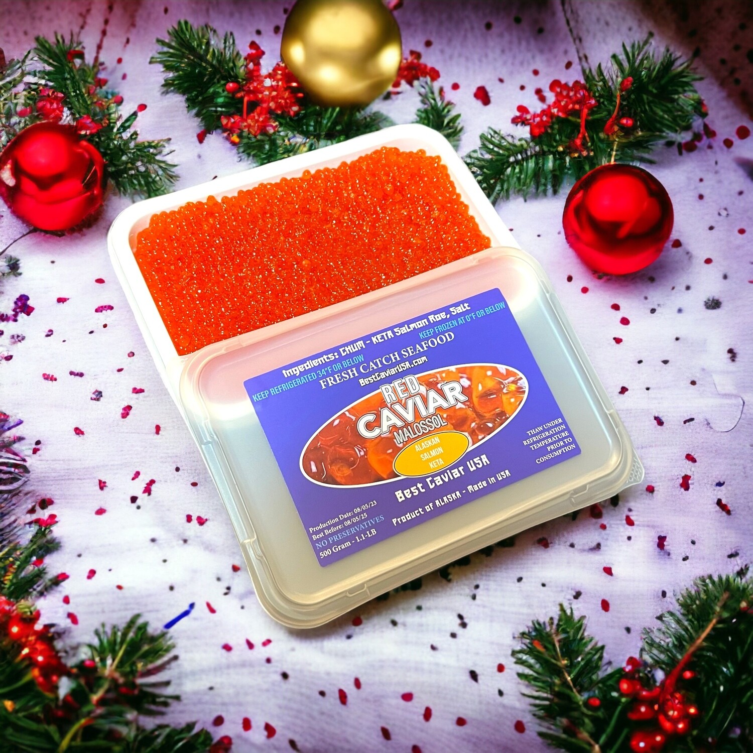 Red Caviar • KETA (Chum Salmon) • (1000–Grams / 2.2-lb / 35.2-Oz) ** 2024 SEASON **