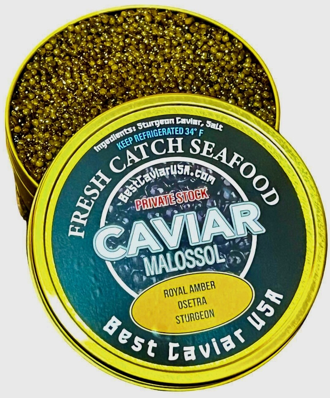 “Caspian Breeze Fusion” Royal Amber Caviar - Beluga Sturgeon  - Private Stock (250 Gram / 8.8oz)
