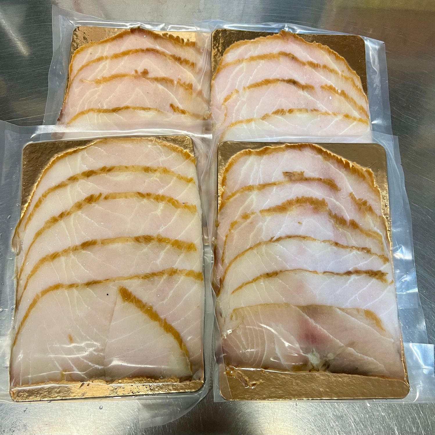 Cold Smoked BELUGA Sturgeon • Sliced • (Weight 8.8 OZ / 250 Grams per pack) • БАЛЫГ ОСЁТР - БЕЛУГА