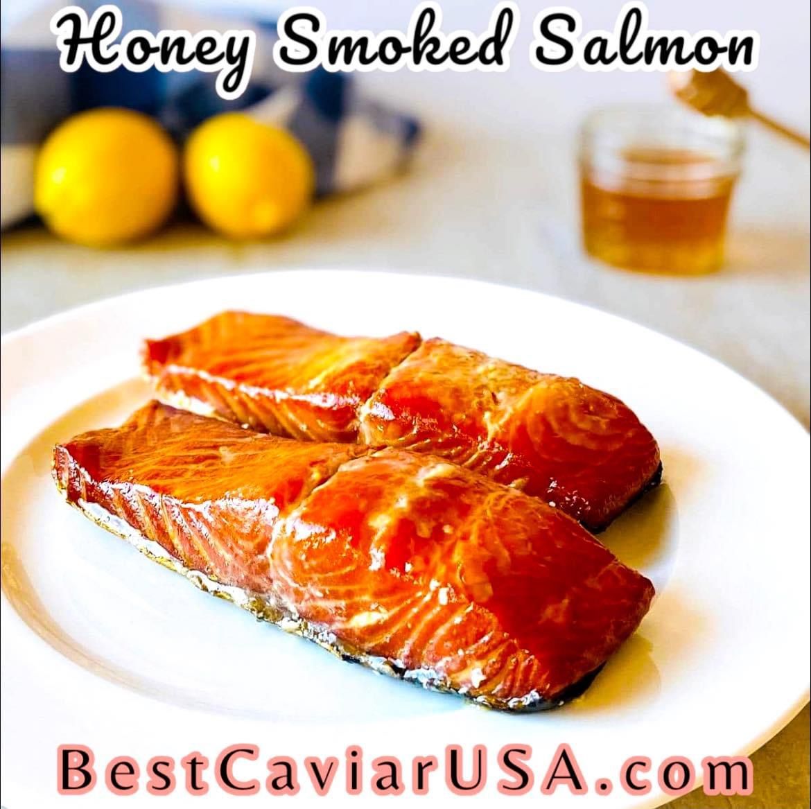 Honey Glazed Wild Alaskan Salmon • Fillets (Hot Smoke Process) (Average Weight Between 0.7-1.0 - LB) • (Лосось)
