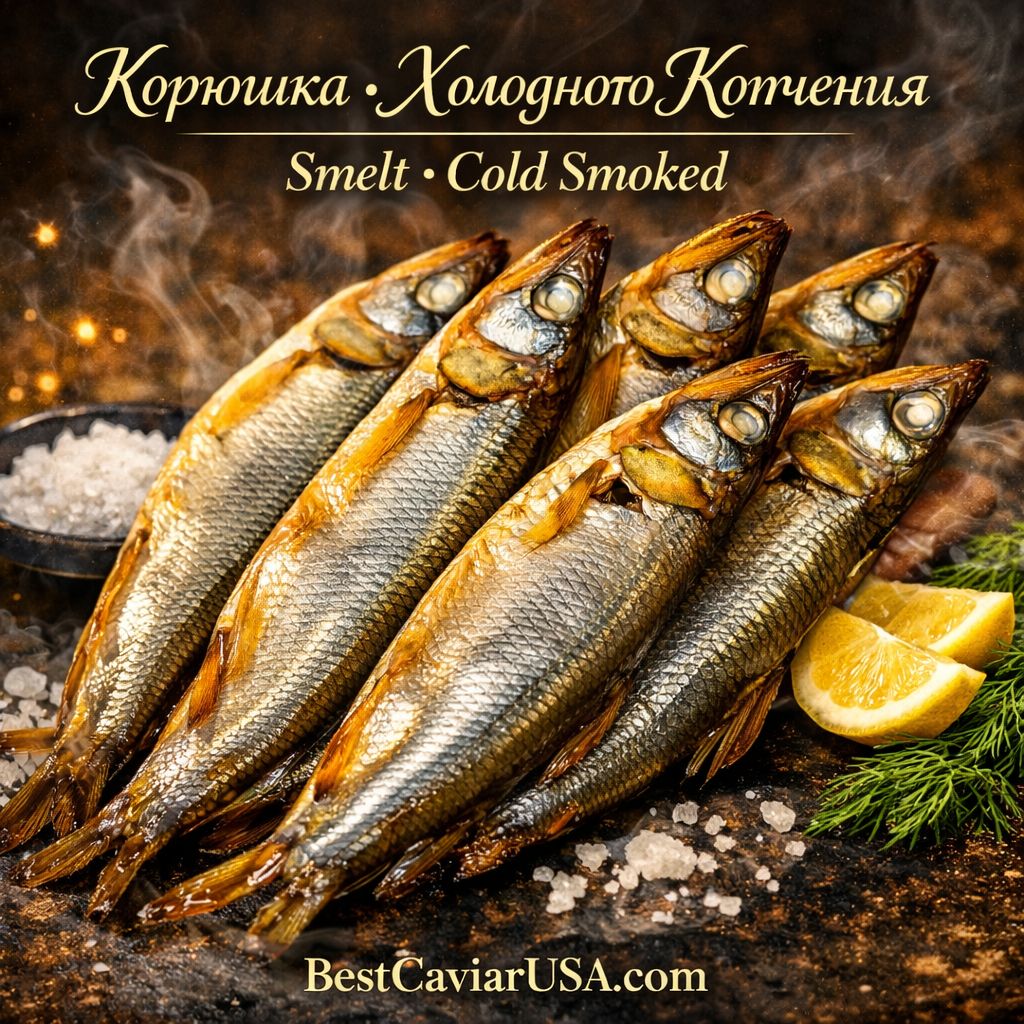 Large Smelt - Cold Smoked • 1-LB Pack • (Корюшка)