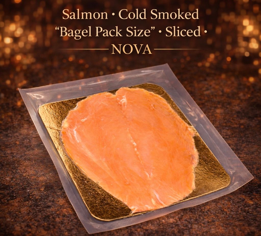 Cold Smoked Salmon - “Bagel Pack Size” - Sliced • NOVA (Weight 1/4-lb - 114 Grams pack) • SEMGA / СЁМГА - ФИЛЕ (Нарезка)