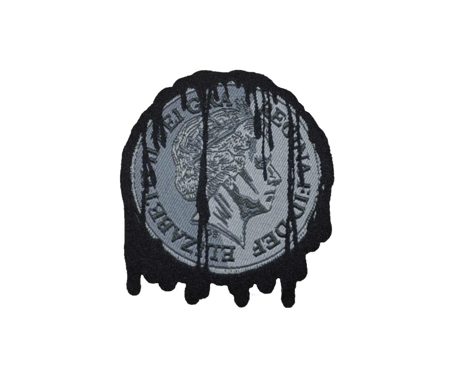 Dripping Coin Woven Badge