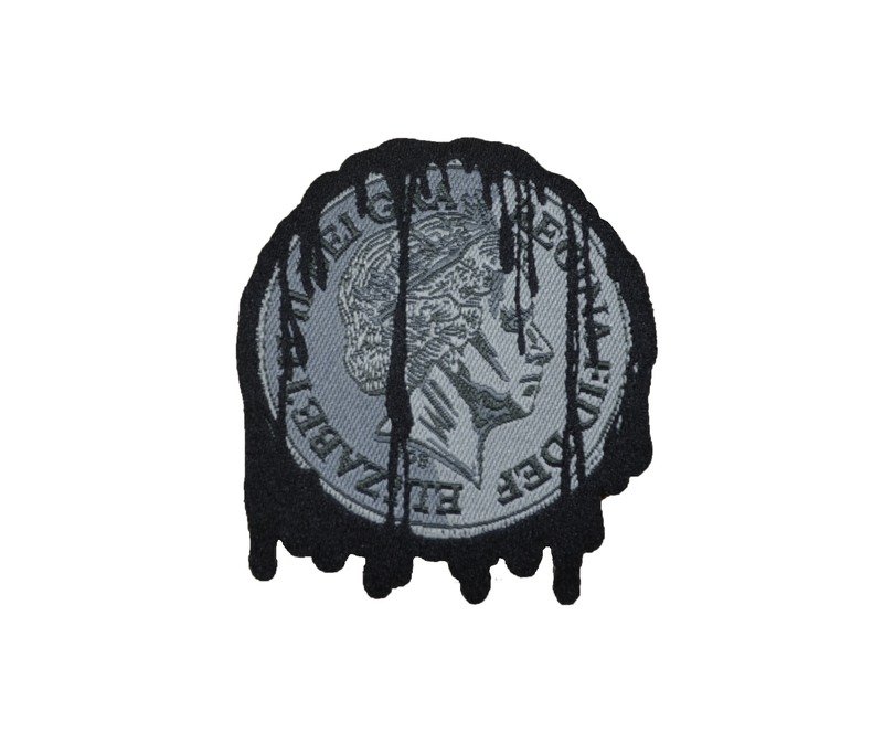 Dripping Coin Woven Badge