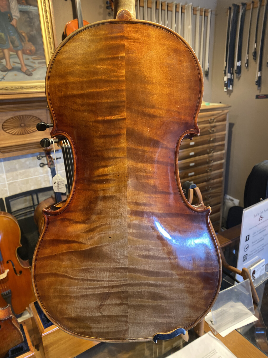 N.6523qb - A fine 16 3/8 viola by Burleigh Weeman, Boston 1894.