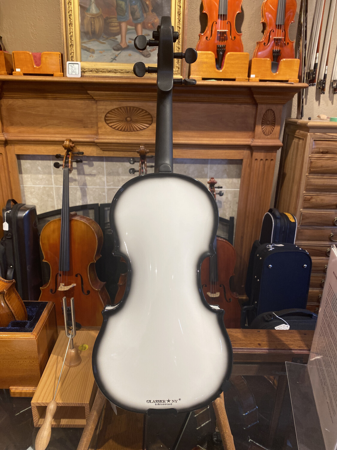 Glasser Carbon Composite Acoustic Electric Violin AEX-White