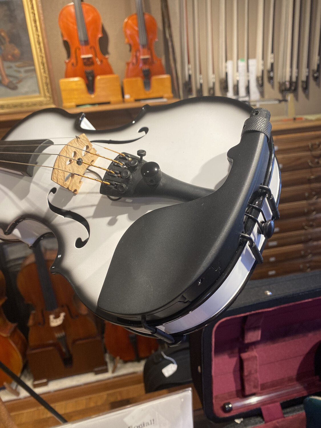 Glasser Carbon Composite Acoustic Electric Violin AEX-White