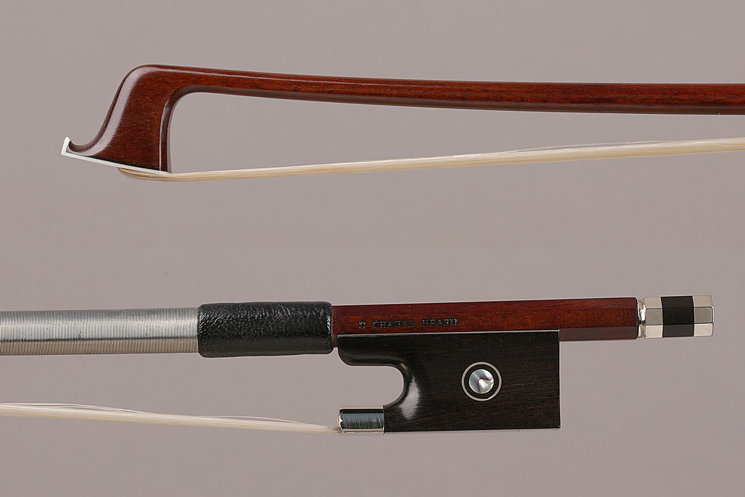 Arcos Brasil nickel-mounted Ipê Violin Bow