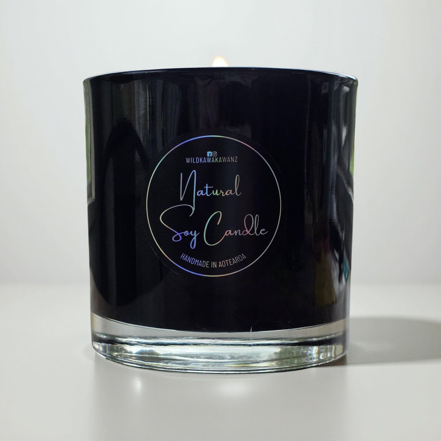BLACK Large opaque 500ml scented Soy Candle - Double wick