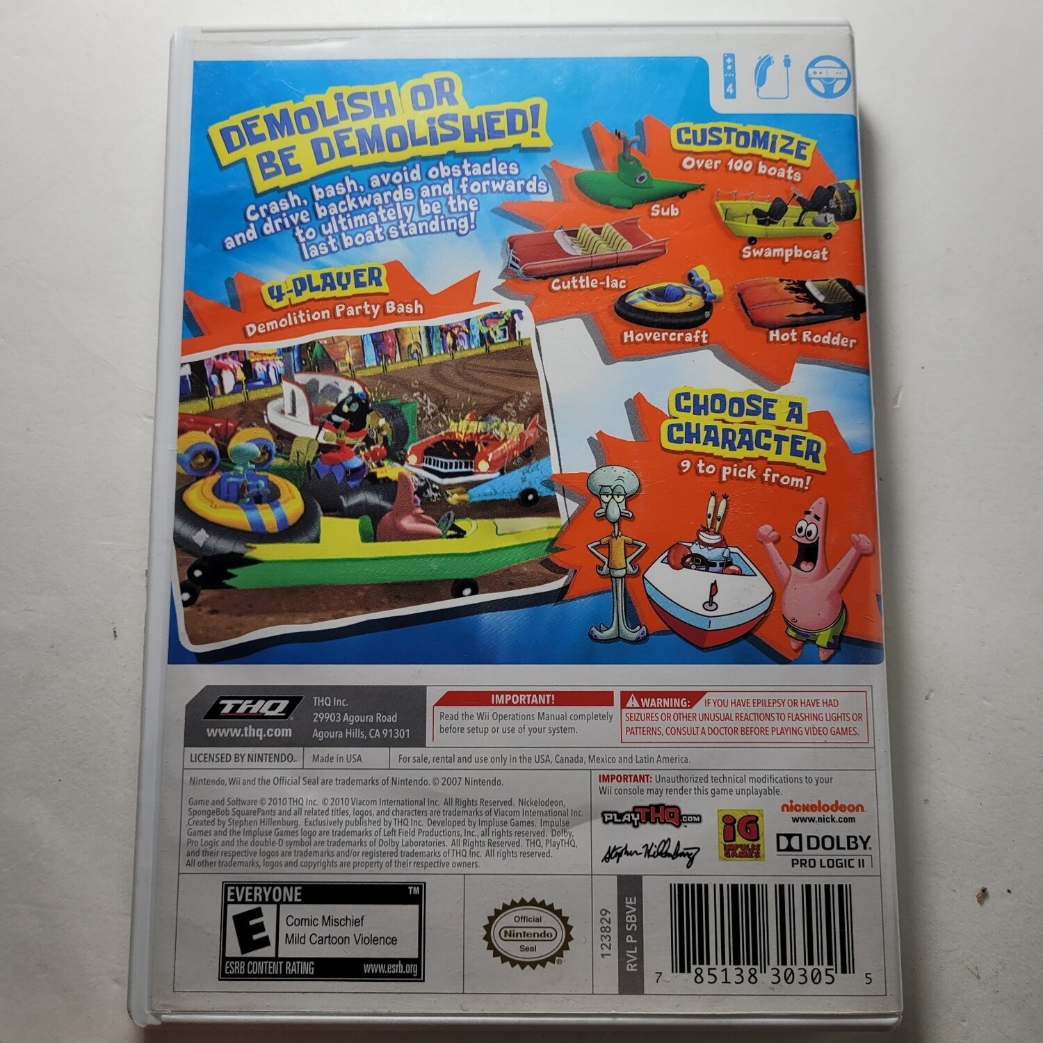 SpongeBob's Boating Bash - CIB - Good - Wii