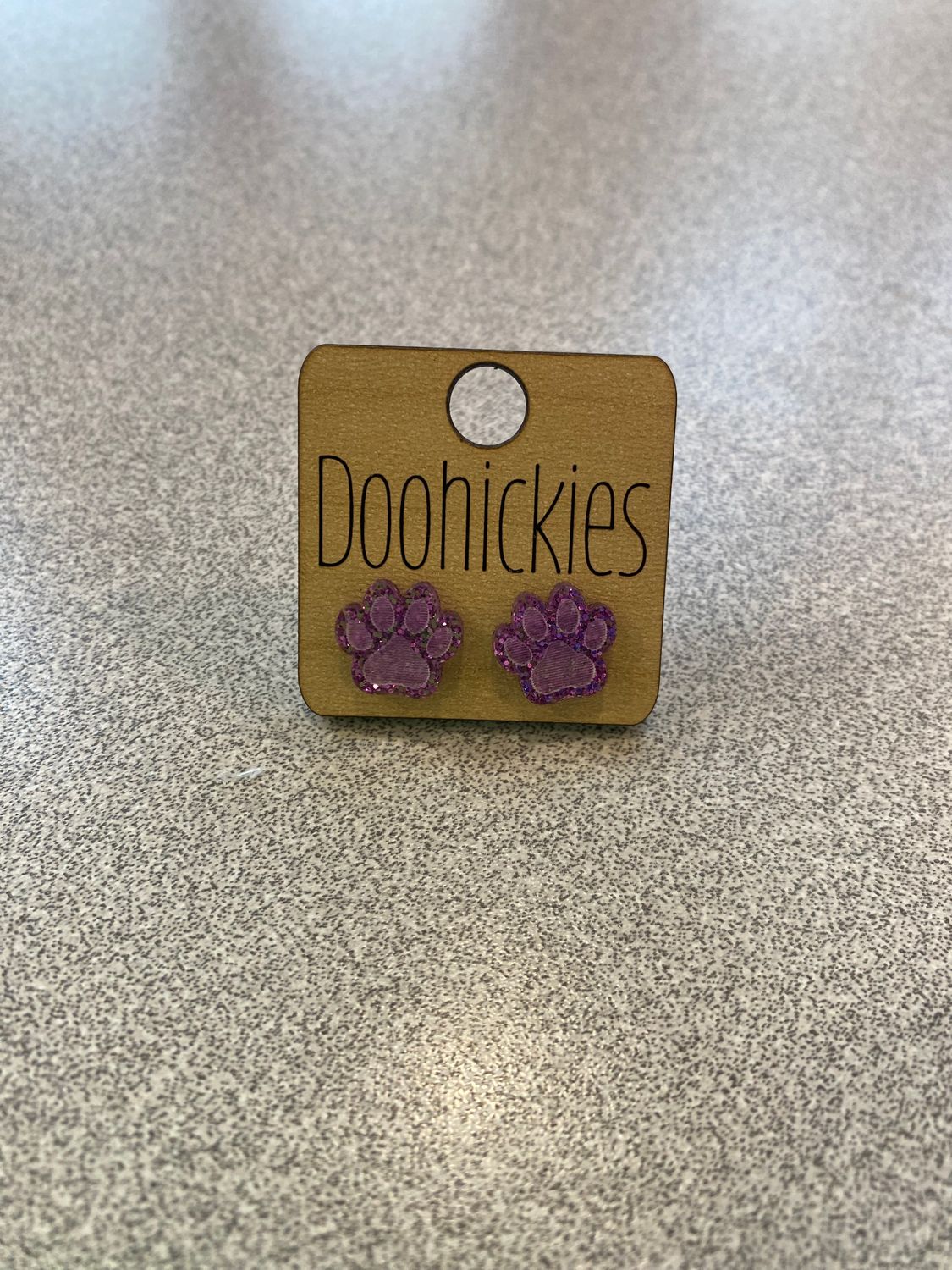 SS Pink Paw Stud Earrings