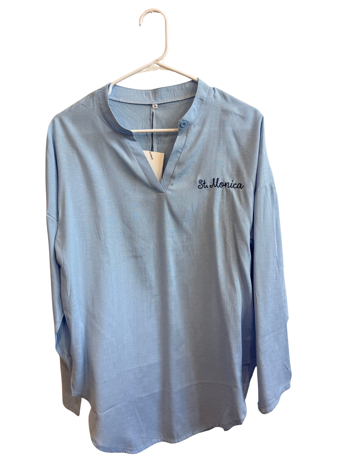 SS Women's Linen V-Neck Blouse