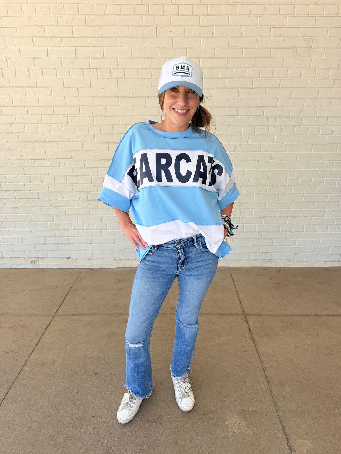 SS Striped Oversized Bearcats Shirt