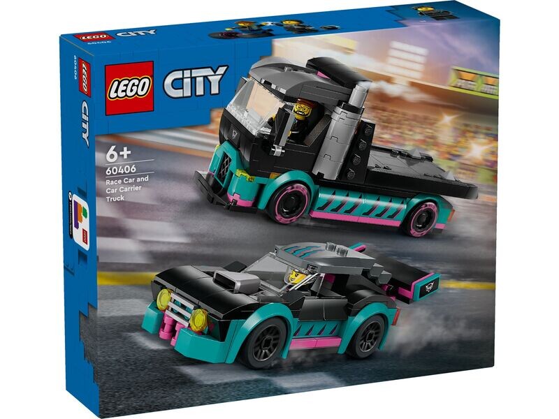 LEGO City 60406 - Race Car and Car Carrier Truck