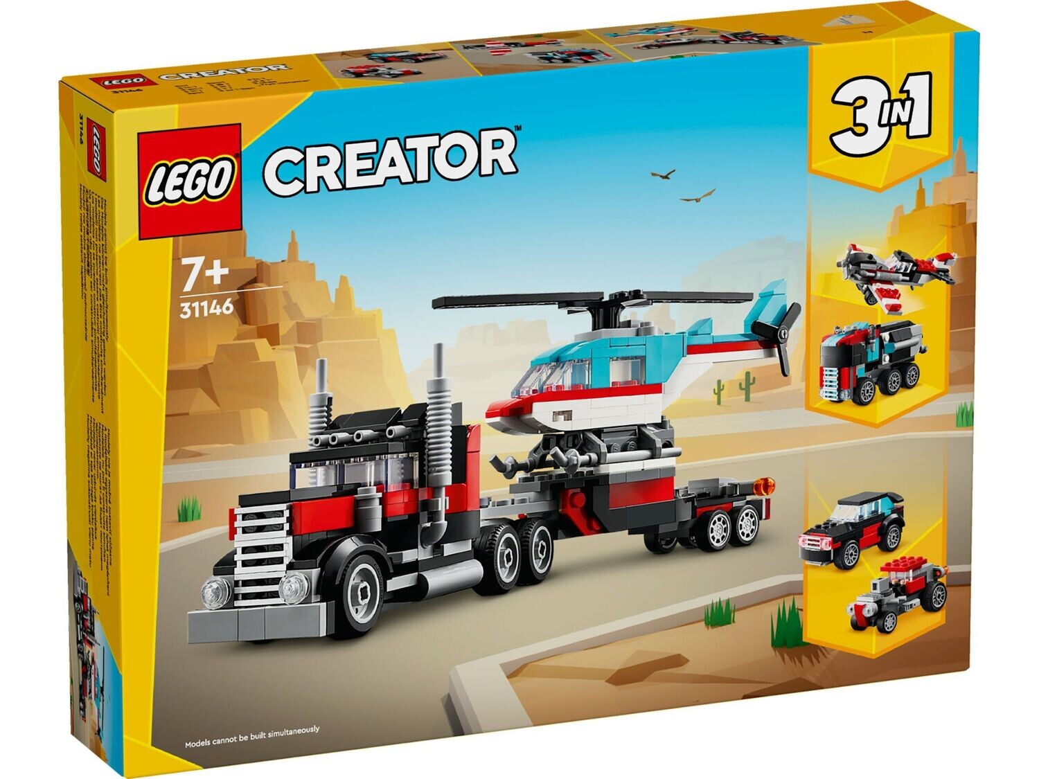 LEGO Creator 3-in-1 31146 - Flatbed Truck with Helicopter