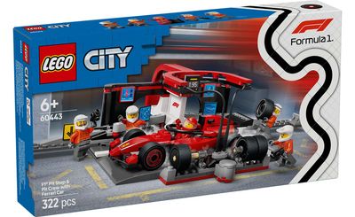 LEGO City 60443 - F1 Pit Stop &amp; Pit Crew with Ferrari Car