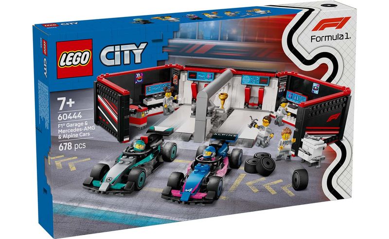 LEGO City 60444 - F1 Garage &amp; Mercedes-AMG &amp; Alpine Cars
