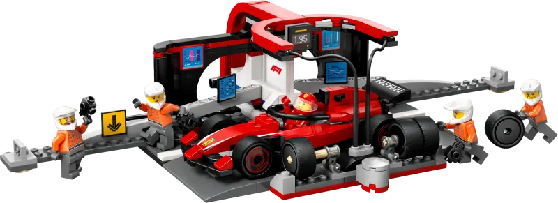 LEGO City 60443 - F1 Pit Stop &amp; Pit Crew with Ferrari Car