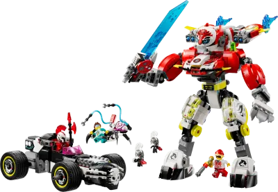 LEGO DreamZzz 71497 - Cooper's Tiger Mech & Zero's Hot Rod Car