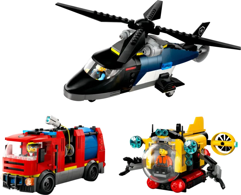 LEGO City 60462 - Helicopter, Fire Truck &amp; Submarine Remix