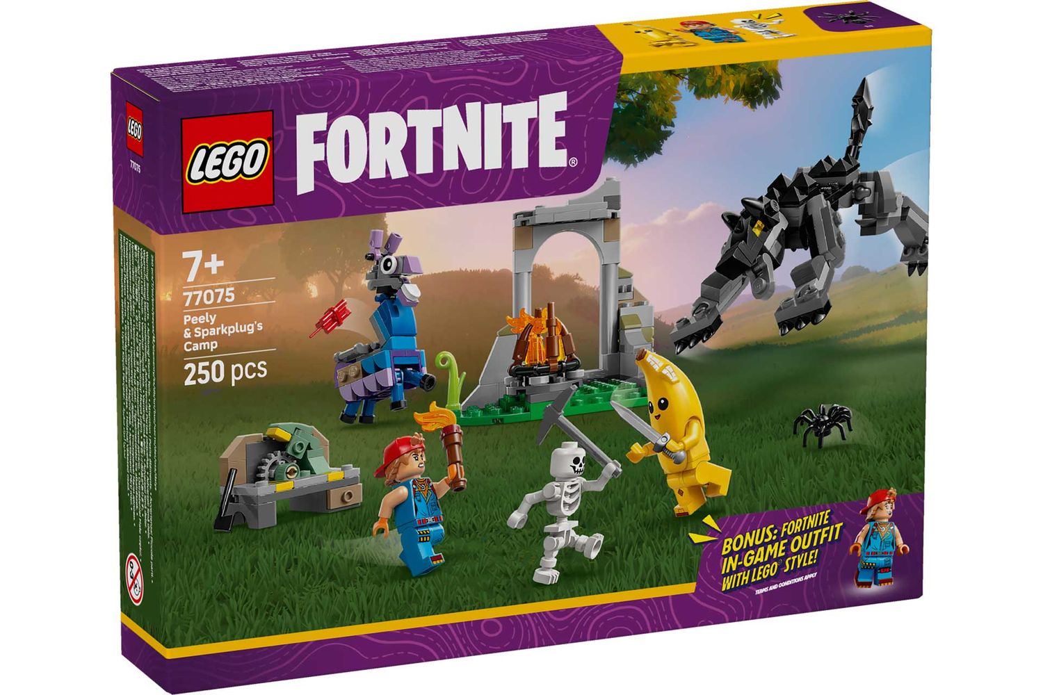 LEGO Fortnite 77075 - Peely en Sparkplugs kamp