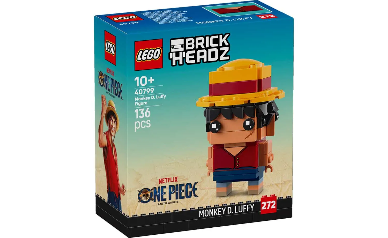 LEGO BrickHeadz 40799 - Monkey D. Luffy figuur