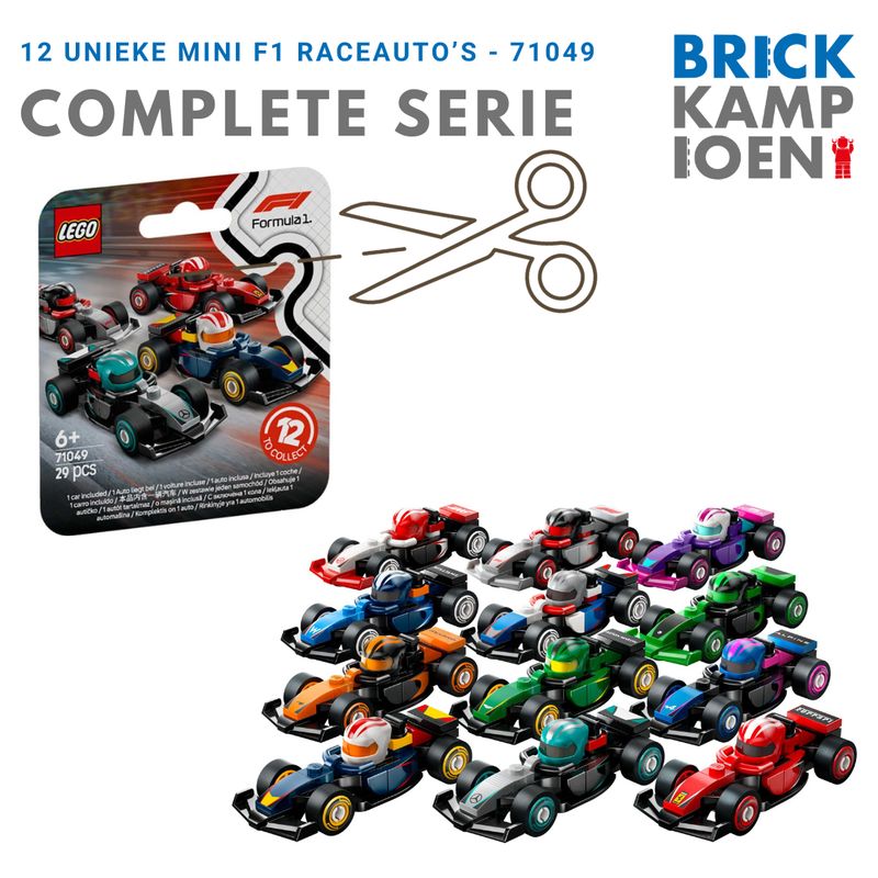 LEGO Collectible 71049 - F1 Raceauto's  (complete serie)