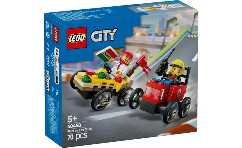 LEGO City 60458 - Pizza vs. Fire Truck Race Car Pack
