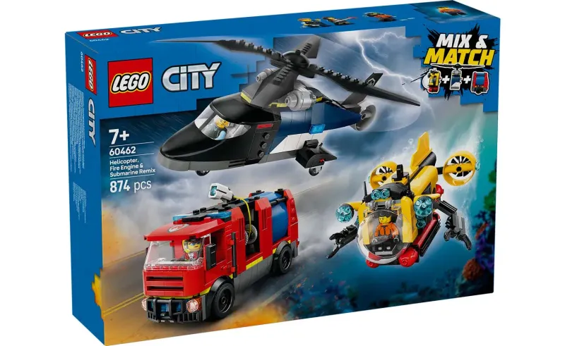 LEGO City 60462 - Helicopter, Fire Truck &amp; Submarine Remix