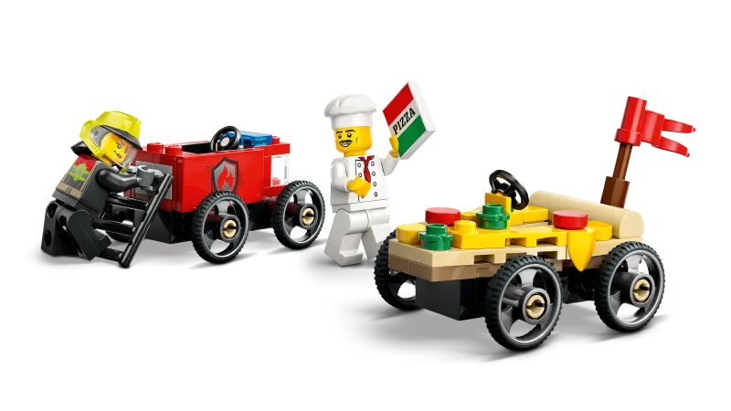 LEGO City 60458 - Pizza vs. Fire Truck Race Car Pack