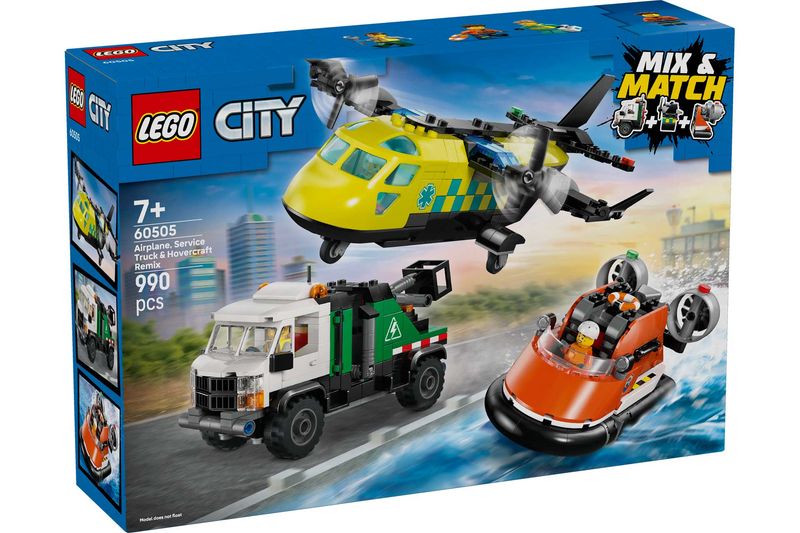 LEGO City 60505 - Airplane, Service Truck &amp; Hovercraft Remix