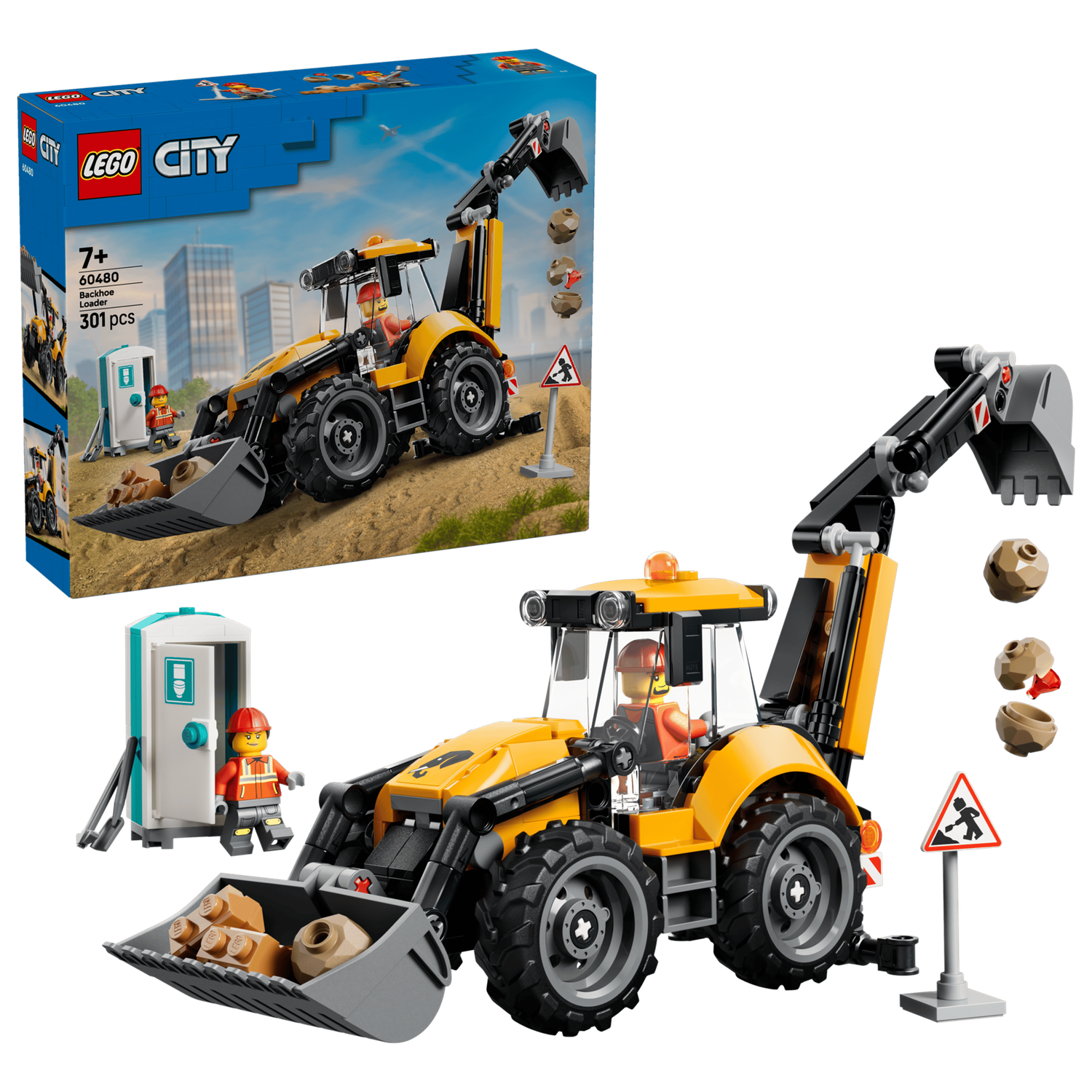 LEGO City 60480 - Yellow Backhoe Loader