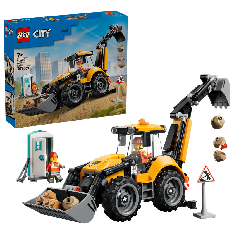 LEGO City 60480 - Yellow Backhoe Loader