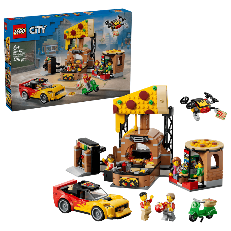LEGO City 60496 - Pizza Delivery Experience with Vehicles