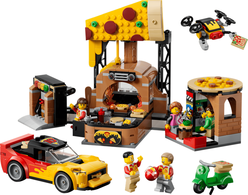 LEGO City 60496 - Pizza Delivery Experience with Vehicles