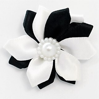 Rose Petal Dog Bows, Rose Petal Dog Bows: Black and White Rose Petal